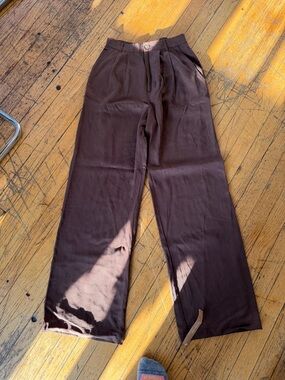 Reformation Wide-Leg Pants in Dark Brown